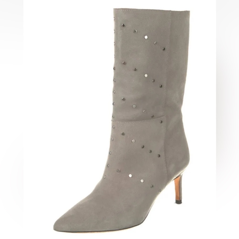 IRO Paris Milow Studded Suede Slouch Boots in Gray Size 36/ 5.5